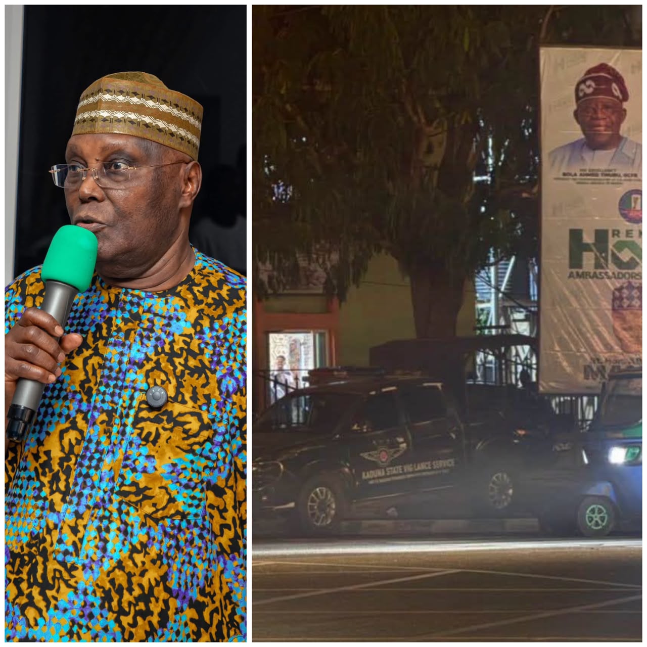 Atiku Abubakar tackles President Tinubu following reports of security agents protecting his campaign banners in Kaduna